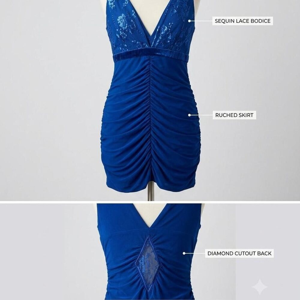 Body-central Women's Blue and Navy Dress